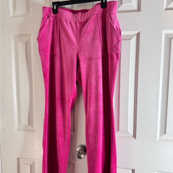 Juicy Couture Pink Y2K Velour Pants - Size 1X - - Picture 1 of 9